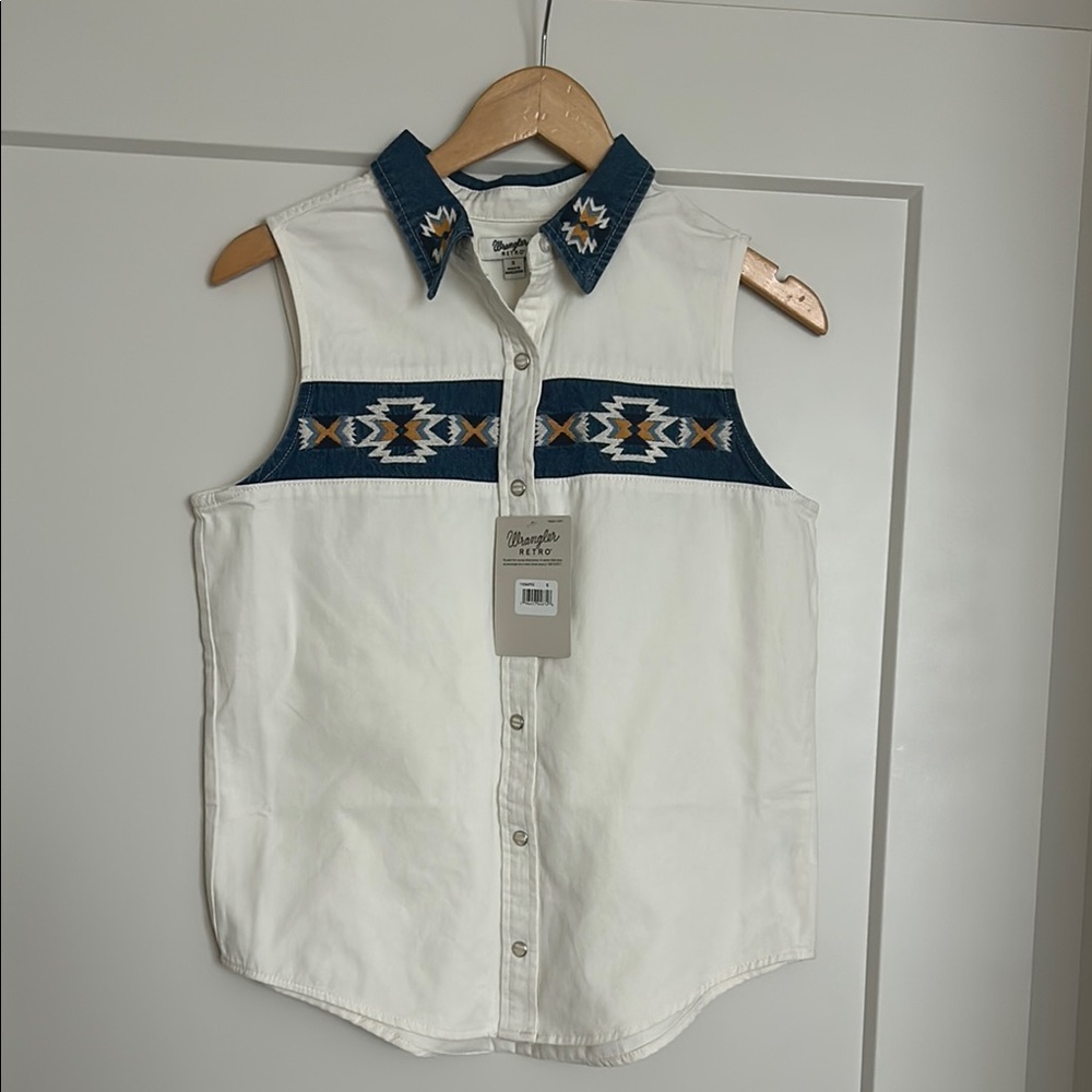 WRANGLER RETRO COTTON SHIRT TOP BLOUSE SIZE SIZE S NWT